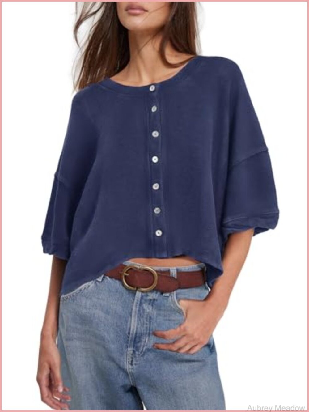 Womens Cropped Cardigan Short Sleeve Button Up Lightweight Oversized Cardigans